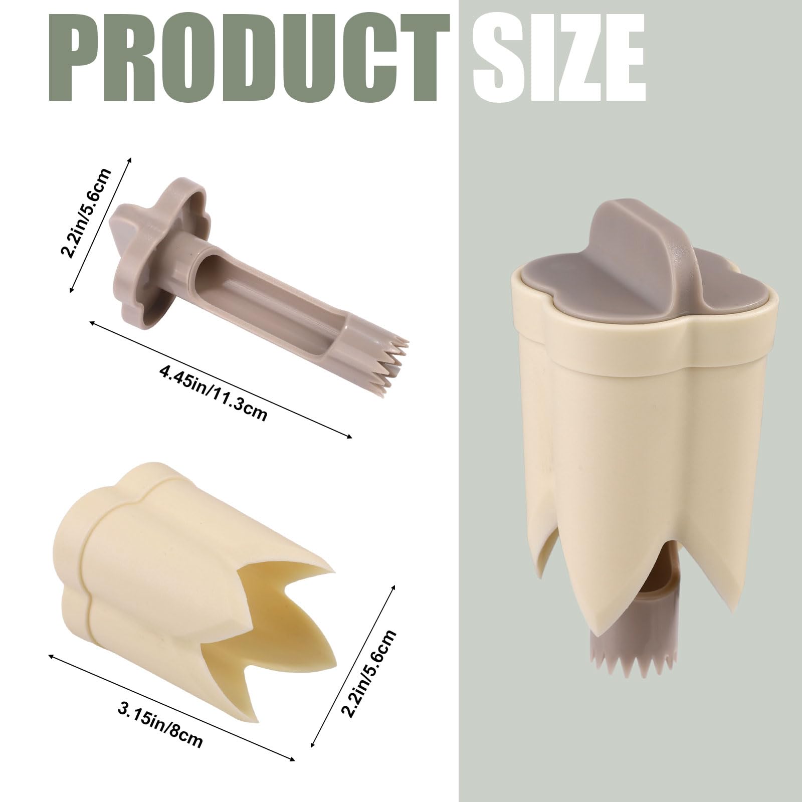 Bell Pepper Pitter - Jalapeño Pepper Drill - Chili Pepper Core Remover - Universal Vegetable Cutter - Kitchen Utensils - Bell Pepper Drill - Seed Remover - Handy Kitchen Aid - Fruit and Vegetable Tool - Kitchen Accessories - White - 2 Pieces