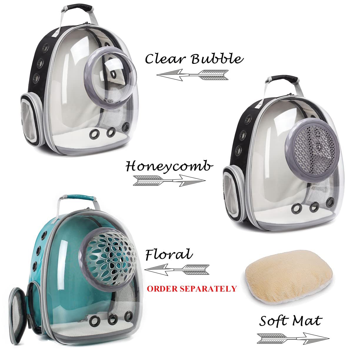 Cat Backpack - Cat Travel Basket - Cat Carrier - Small Dog Backpack - Transparent Pet Backpack - Cat Transport Box - Dog Travel Bag - Breathable Cat Basket - Backpack with Window - Pet Supplies - Hiking Backpack - Black - 1 Piece