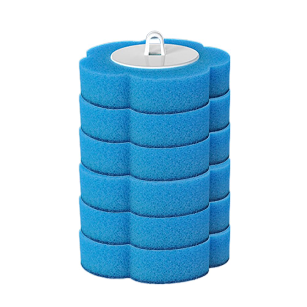 Toilet brush replacement head - Toilet brush refill - Bathroom accessories - Toilet accessories - Replacement sponge - Brush attachment - Loose brush head - Sanitary supplies - Household items - Sponge refill - Toilet maintenance - Blue - 6 pieces