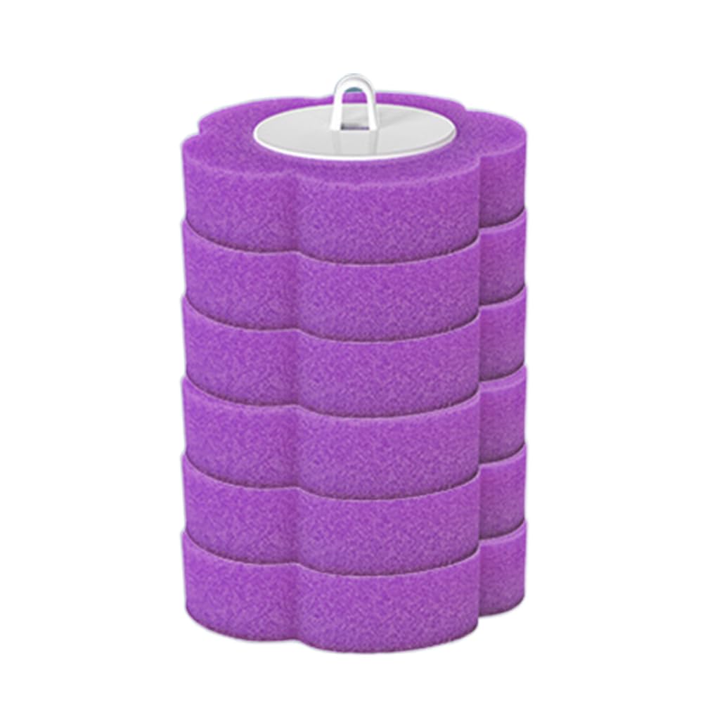 Toilet brush replacement head - Toilet brush refill - Bathroom accessories - Toilet accessories - Replacement sponge - Brush attachment - Loose brush head - Sanitary supplies - Household items - Sponge refill - Toilet maintenance - Purple - 6 pieces