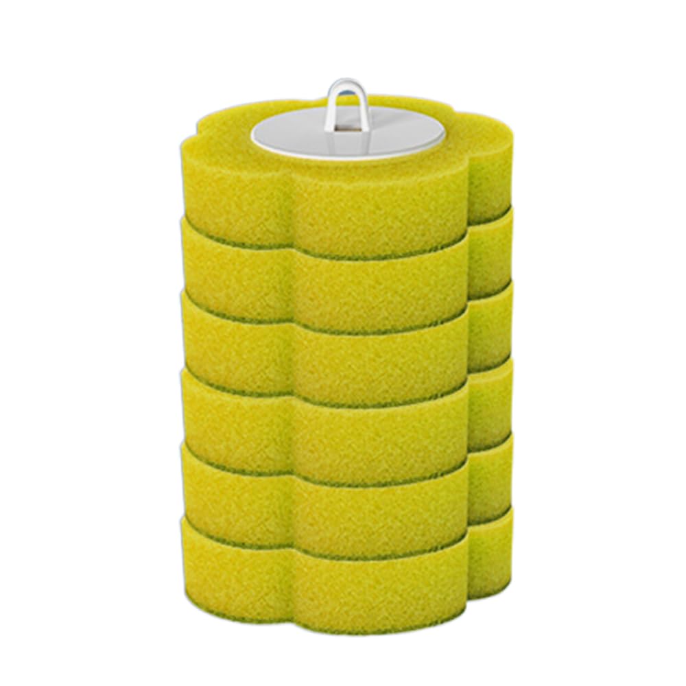 Toilet brush replacement head - Toilet brush refill - Bathroom accessories - Toilet accessories - Replacement sponge - Brush attachment - Loose brush head - Sanitary supplies - Household items - Sponge refill - Toilet maintenance - Yellow - 6 pieces