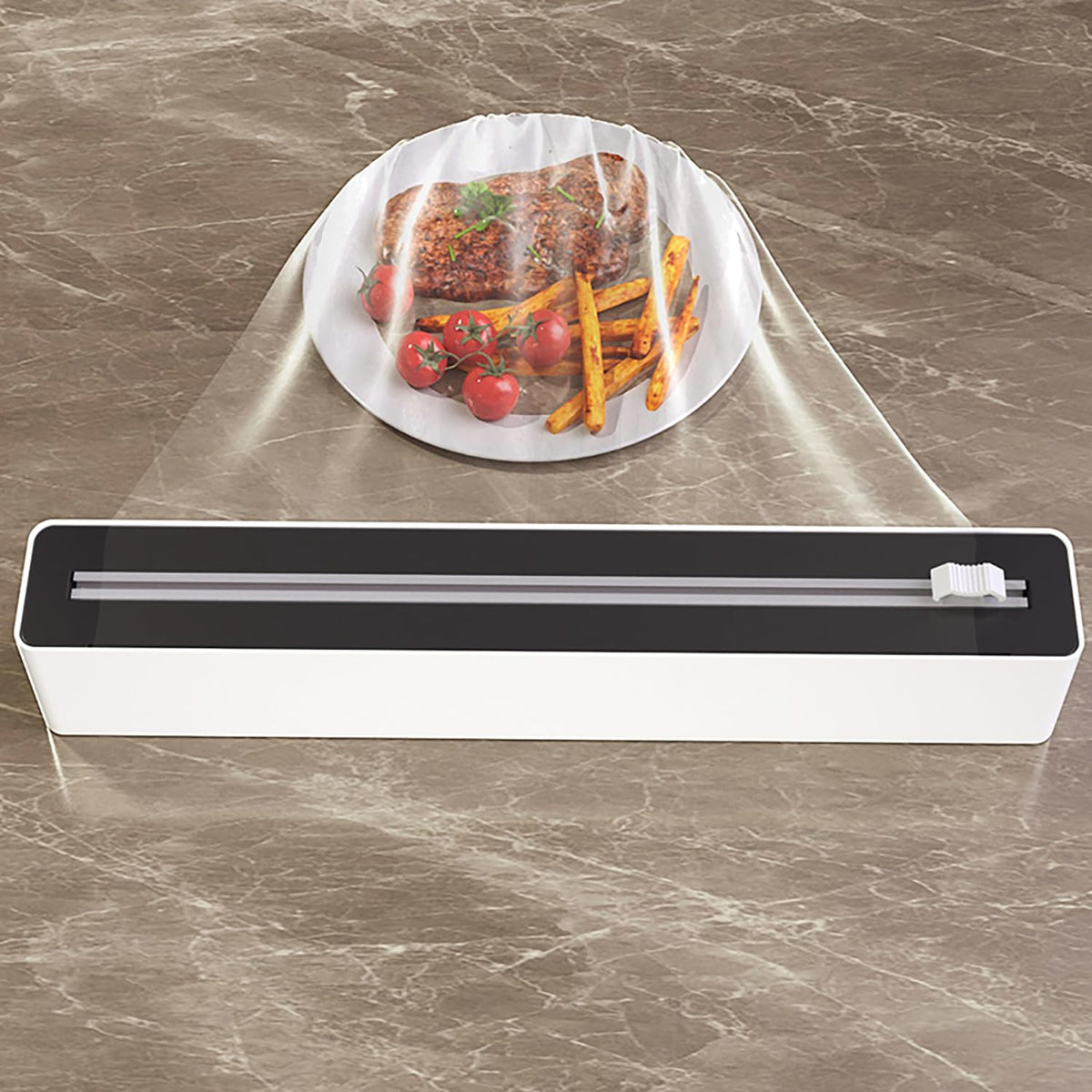 Foil Cutter - Magnetic Cling Film Dispenser - Aluminum Foil Holder - Foil Cutter - Fridge Organizer - Kitchen Drawer Organizer - Paper Towel Holder - Wrapping Paper Cutter - Refillable Foil Holder - Kitchen Gadgets - Safe - White - 1 Piece