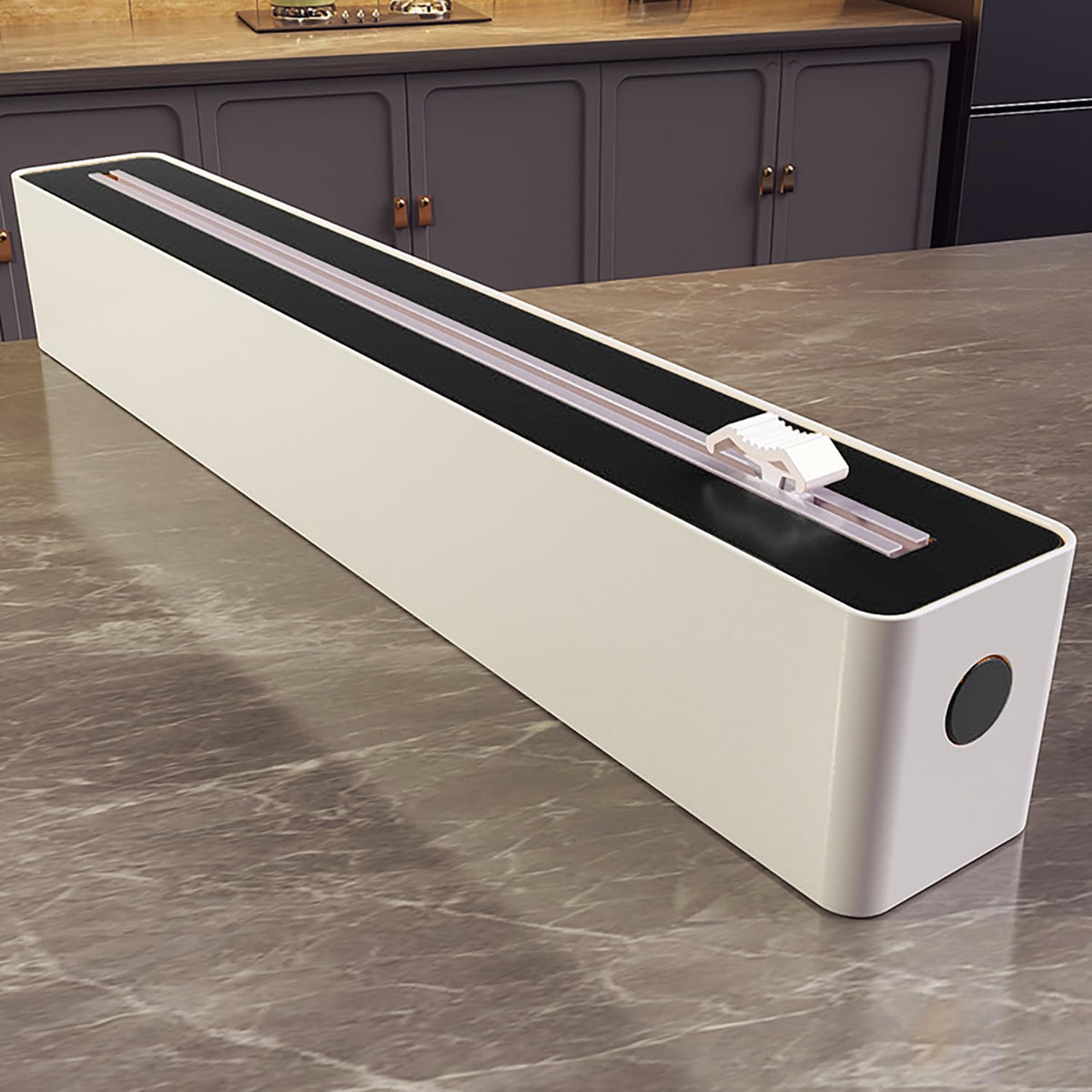 Foil Cutter - Magnetic Cling Film Dispenser - Aluminum Foil Holder - Foil Cutter - Fridge Organizer - Kitchen Drawer Organizer - Paper Towel Holder - Wrapping Paper Cutter - Refillable Foil Holder - Kitchen Gadgets - Safe - White - 1 Piece