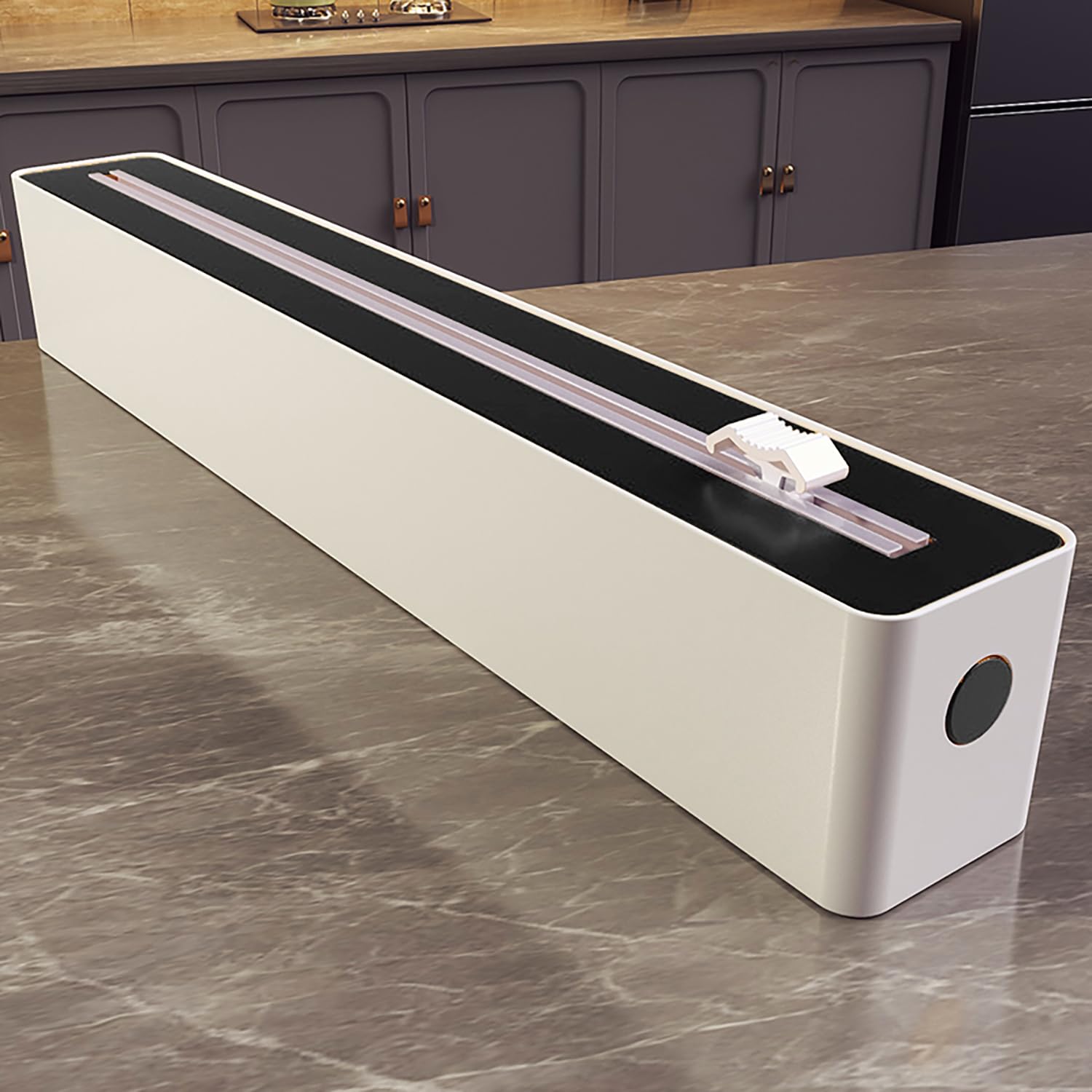 Foil Cutter - Magnetic Cling Film Dispenser - Aluminum Foil Holder - Foil Cutter - Fridge Organizer - Kitchen Drawer Organizer - Paper Towel Holder - Wrapping Paper Cutter - Refillable Foil Holder - Kitchen Gadgets - Safe - White - 1 Piece