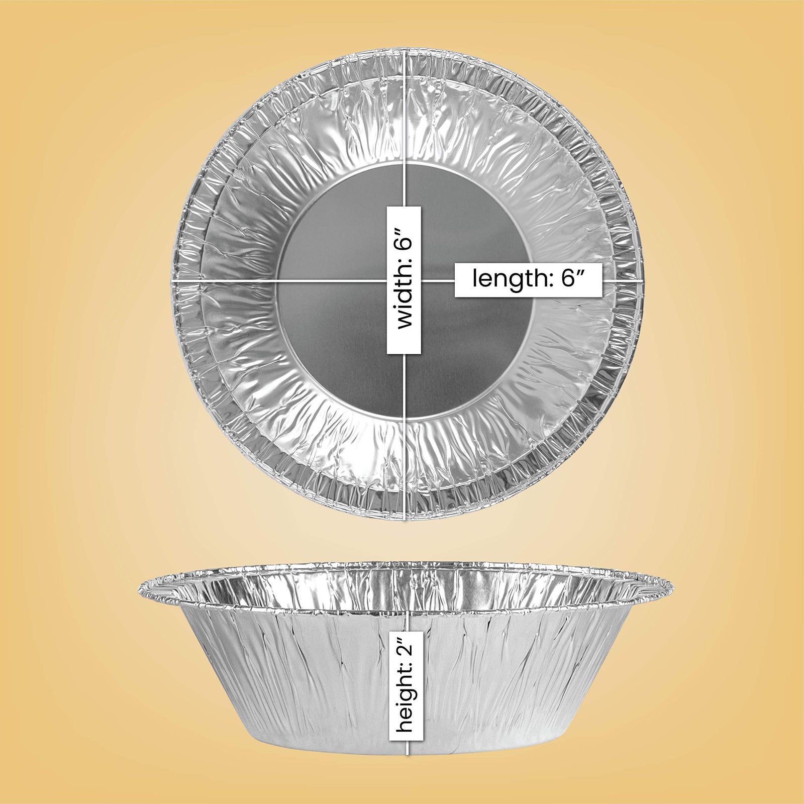 Aluminum Trays - Airfryer Trays Round - Oven Trays - BBQ Drip Trays - Disposable Trays - Aluminum Bowls - Grill Accessories - Small Baking Pans - Food Containers - Heat Resistant - Grease Collection Trays - Catering Trays - Sturdy - Silver - 50 Pieces