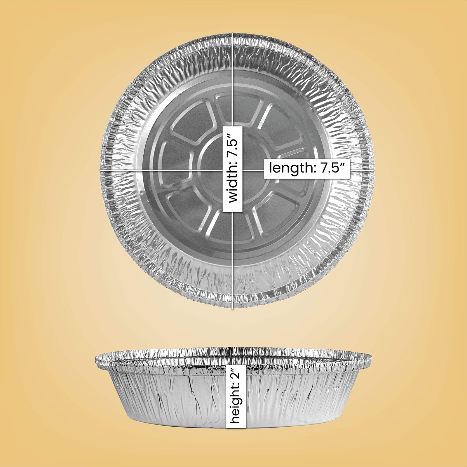 Aluminum Trays - Airfryer Trays Round - Oven Dishes - Aluminum Trays - Disposable Trays - BBQ Trays - Grill Accessories - Universal Baking Pans - Heat Resistant - Food Containers - Catering Trays - Baking and Roasting - Handy - Silver - 50 Pieces