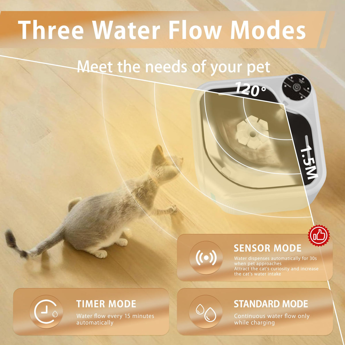 Cat Drinking Fountain - Water Fountain - Dog Drinking Bowl - Automatic Drinking Bowl - Cat Fountain - Dog Fountain - Water Dispenser - Whisper-Quiet - Includes 8 Filters - LED Lighting - Water Bowl - Pet Accessories - 2.8 Liters - Black - 1 Piece