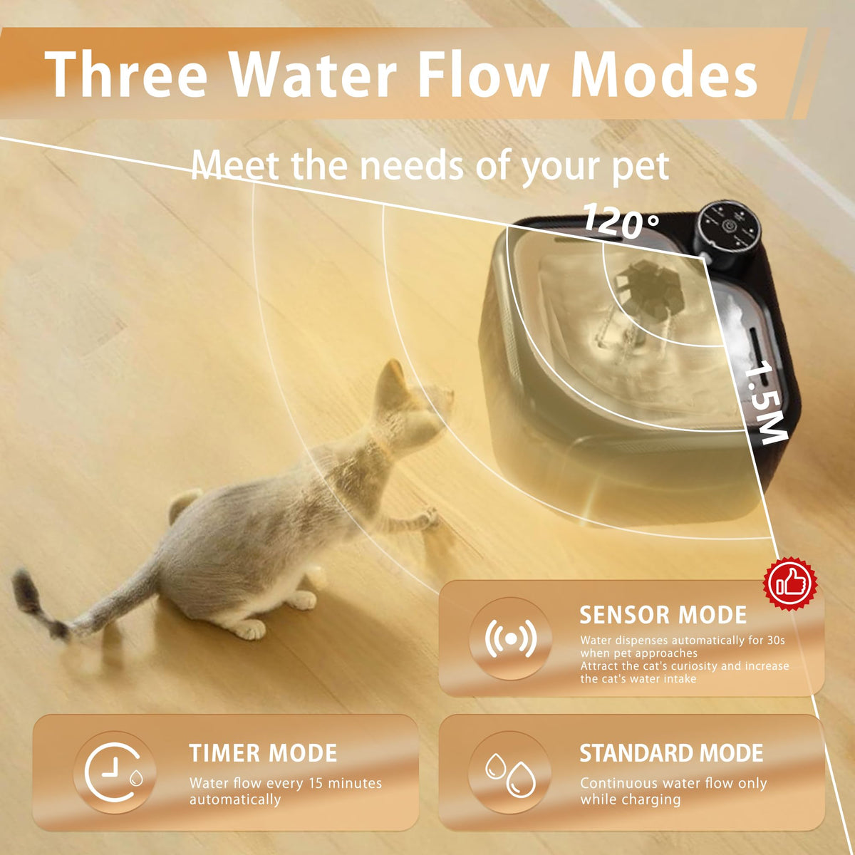 Cat Drinking Fountain - Water Fountain - Dog Drinking Bowl - Automatic Drinking Bowl - Cat Fountain - Dog Fountain - Water Dispenser - Whisper-Quiet - Includes 8 Filters - LED Lighting - Water Bowl - Pet Accessories - 2.8 Liters - White - 1 Piece