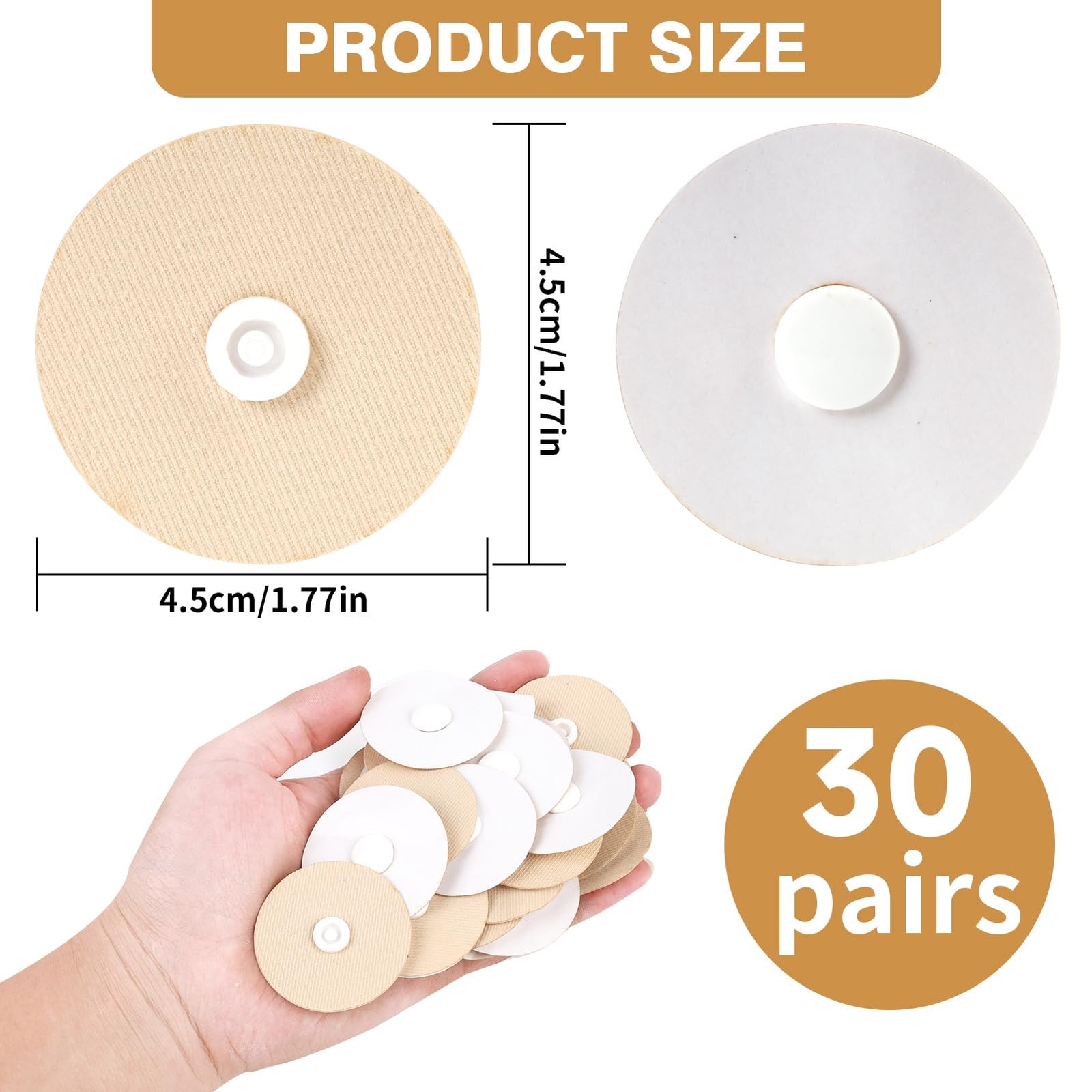 Duvet Clips - Duvet Holders - Duvet Cover Clamps - Anti-Slip Fastening - Duvet Buttons - Bedding Accessories - Duvet Fixation - Prevents Shifting - Bedroom Interior - Duvet Cover Holder - Handy - Beige and White - 30 Pieces