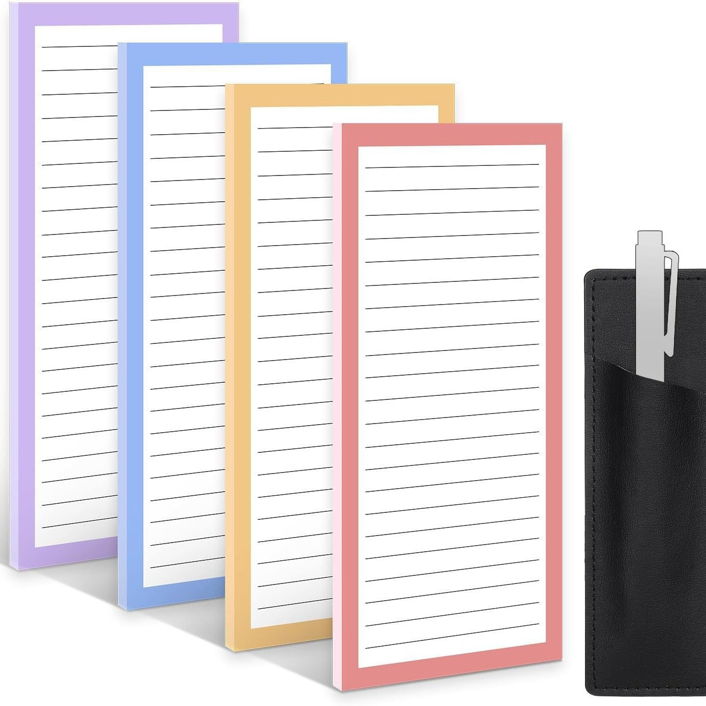 Magnetic Notepad Fridge - Shopping List - Memo Pad - To Do List - Writing Pad - Notebook - Magnetic Lists - Memo Sheets - Fridge Magnet - Weekly Planner - Desk Accessories - Pastel Mix - 4 Pieces