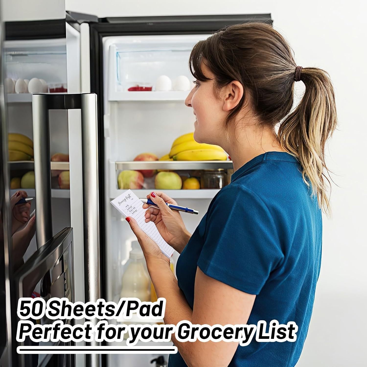 Magnetic Notepad Fridge - Grocery List - Weekly Planner - To Do List - Meal Planner - Memo Pad - Writing Pad - Menu Planner - Notebook - Magnetic Lists - To-Do List - White - 4 Pieces