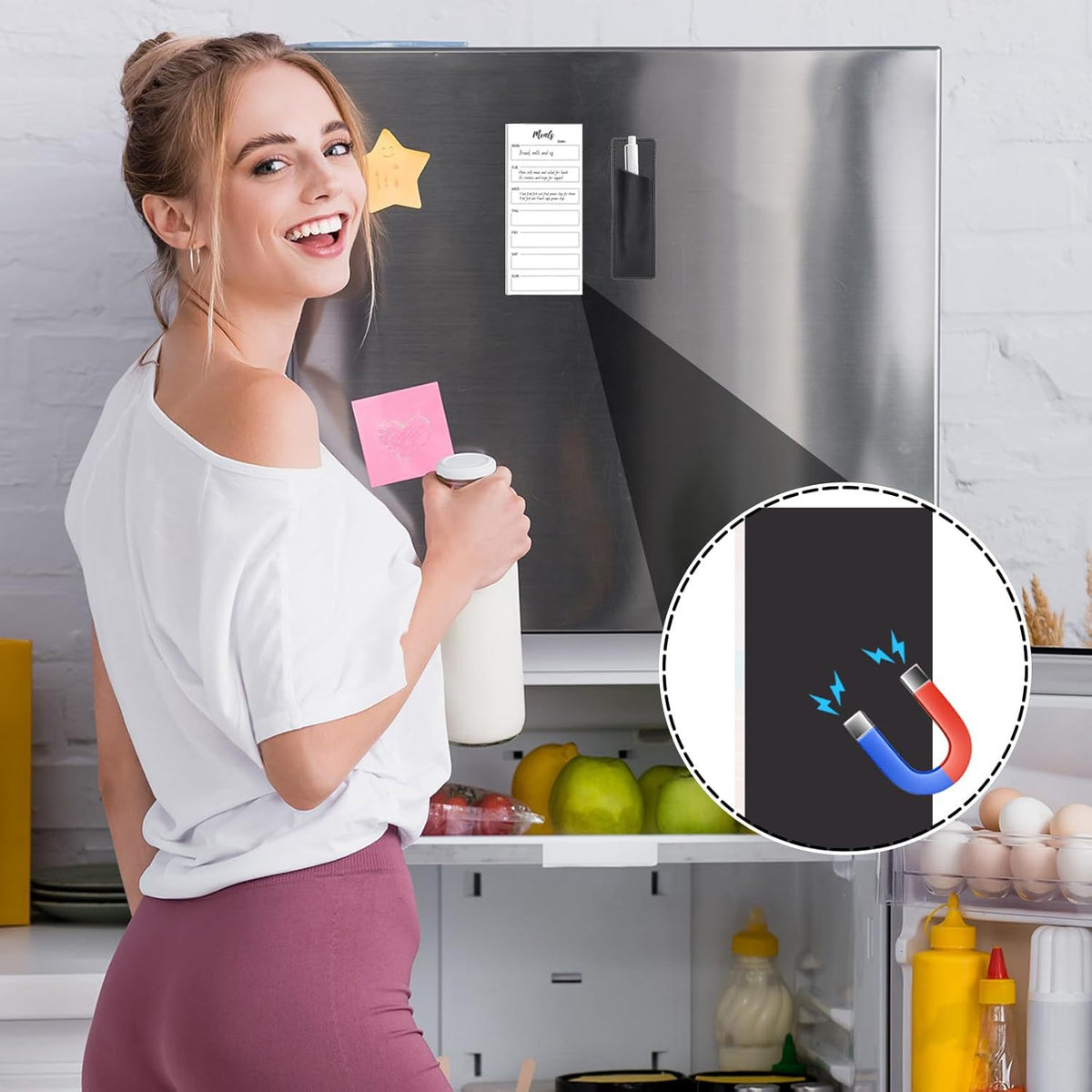 Magnetic Notepad Fridge - Grocery List - Weekly Planner - To Do List - Meal Planner - Memo Pad - Writing Pad - Menu Planner - Notebook - Magnetic Lists - To-Do List - White - 4 Pieces