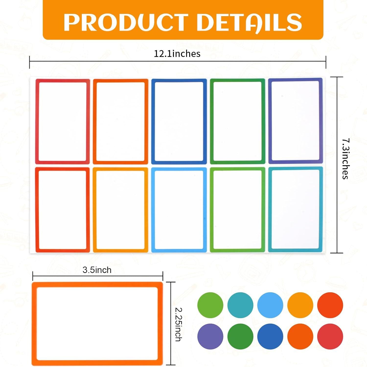 Self-adhesive labels - Name stickers - Address stickers - Stickers - Sticker sheets - Freezer labels - Labels - School supplies - Office supplies - Moving stickers - Folder labels - Writable stickers - Blank labels - Multicolor - 20 pieces