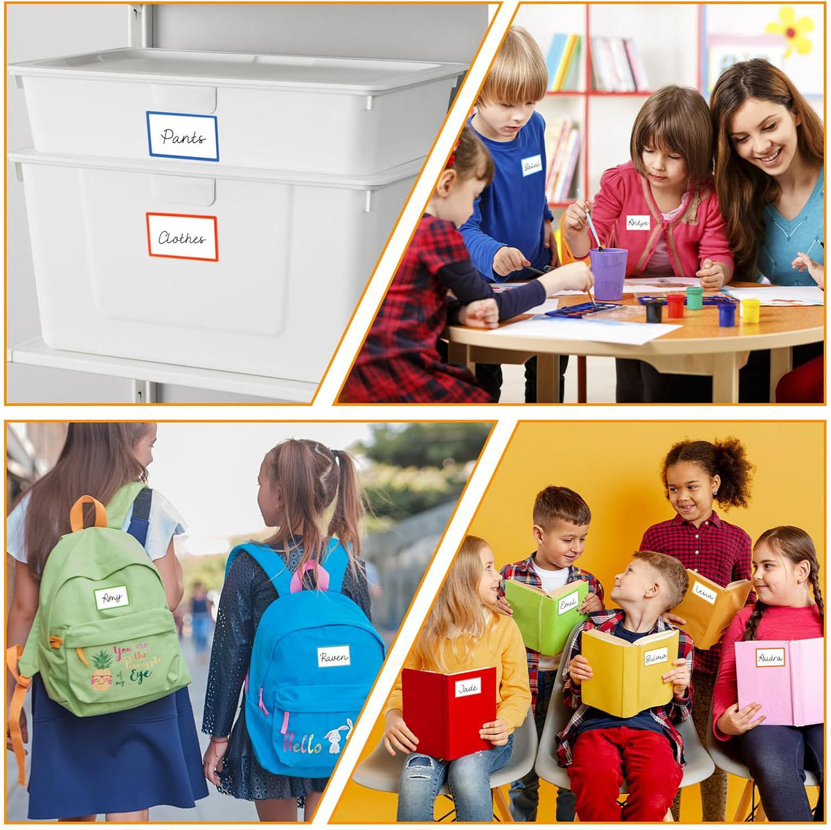 Self-adhesive labels - Name stickers - Address stickers - Stickers - Sticker sheets - Freezer labels - Labels - School supplies - Office supplies - Moving stickers - Folder labels - Writable stickers - Blank labels - Multicolor - 20 pieces