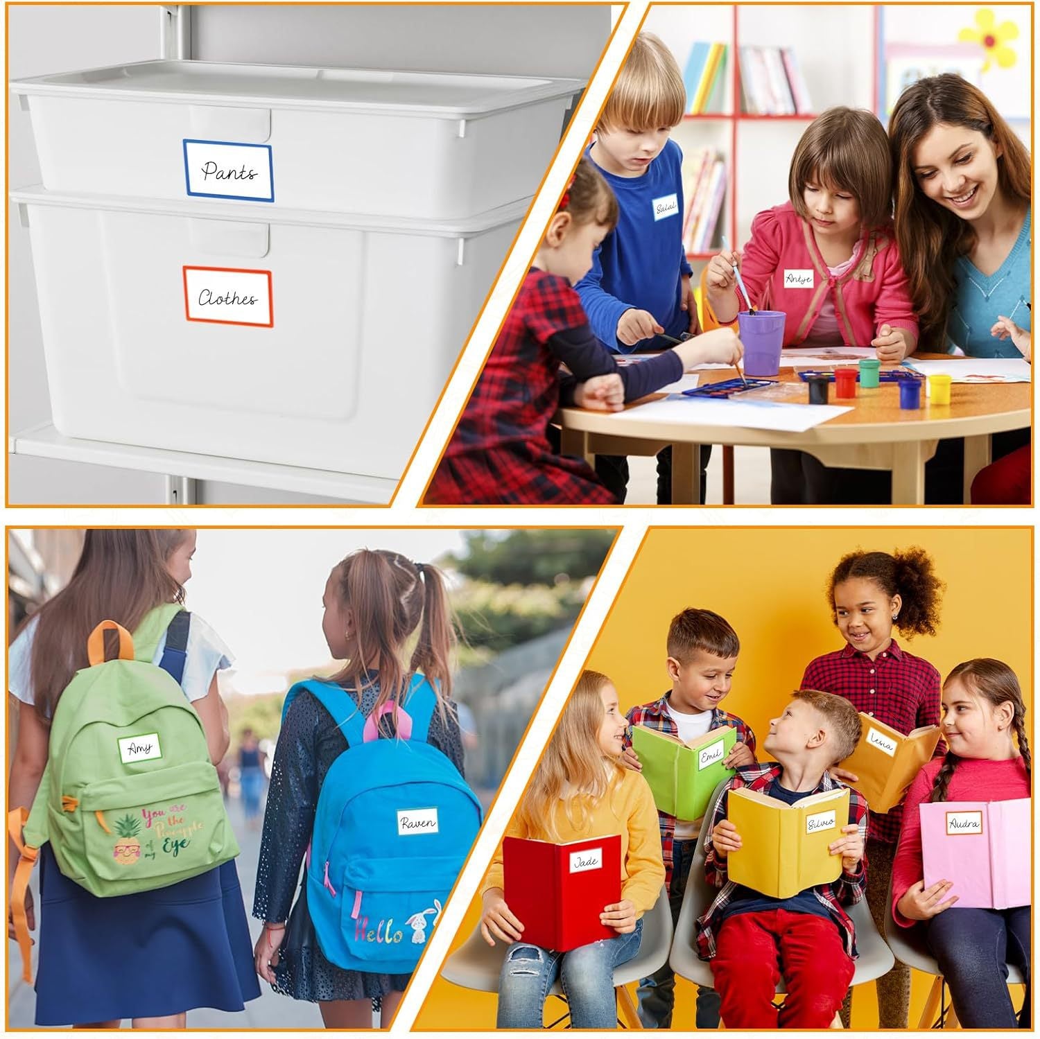 Self-adhesive labels - Name stickers - Address stickers - Stickers - Sticker sheets - Freezer labels - Labels - School supplies - Office supplies - Moving stickers - Folder labels - Writable stickers - Blank labels - Multicolor - 20 pieces