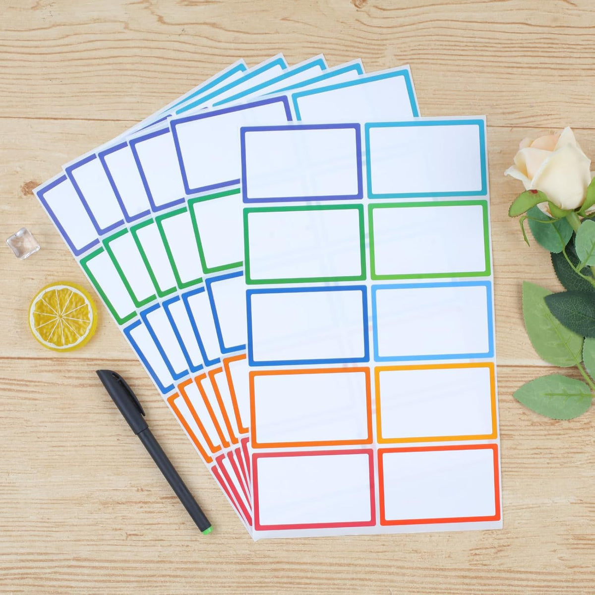 Self-adhesive labels - Name stickers - Address stickers - Stickers - Sticker sheets - Freezer labels - Labels - School supplies - Office supplies - Moving stickers - Folder labels - Writable stickers - Blank labels - Multicolor - 20 pieces