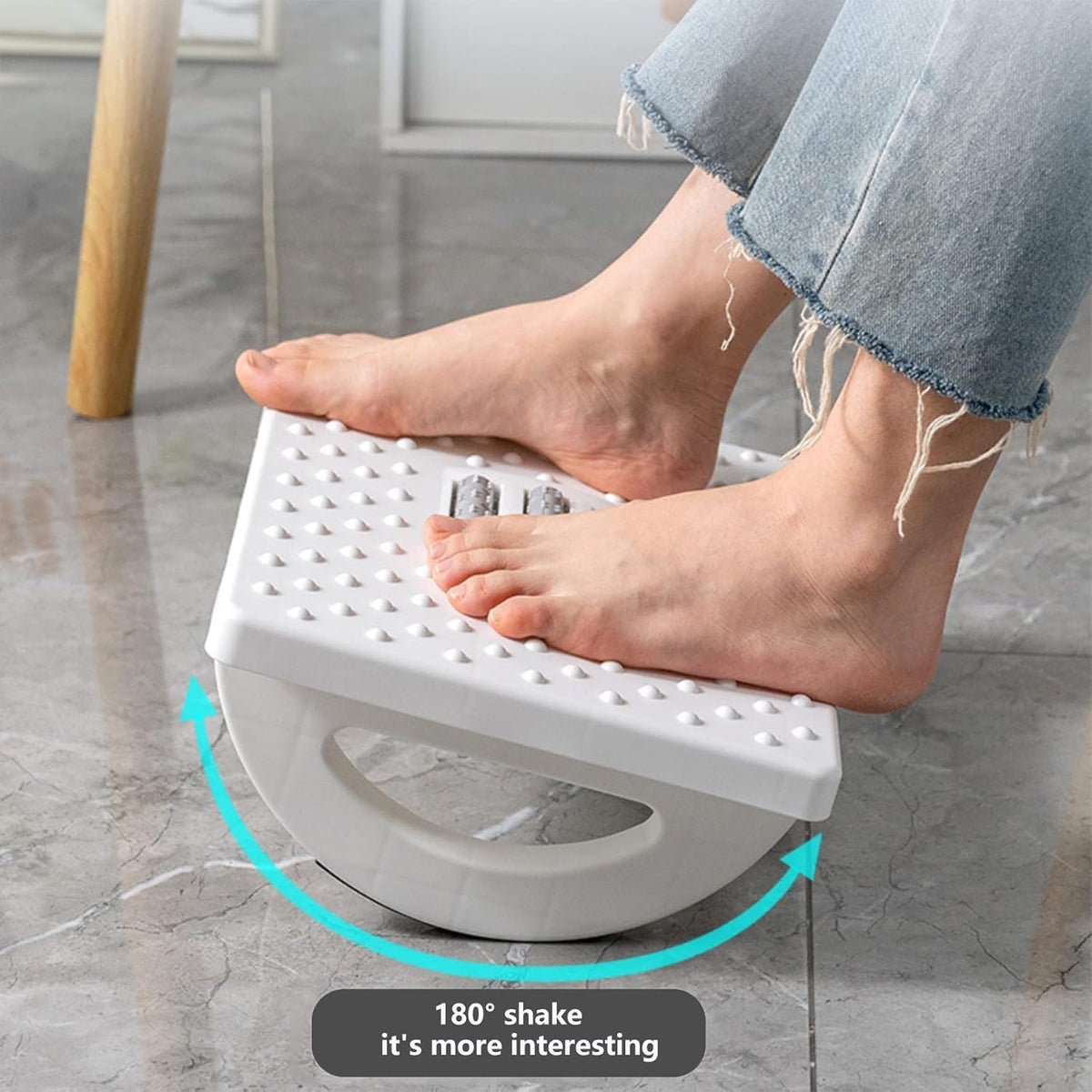 Footrest Desk - Ergonomic Footrest - Footstool - Desk Accessories - Leg Rest - Office Supplies - Footstool - Home Workplace - Gaming Setup - Ergonomics - Tiltable - Anti-Slip - Black - 1 Piece