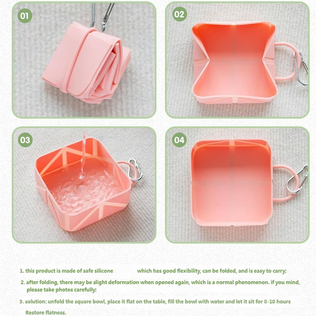 Foldable Dog Food Bowl - Dog Drinking Bowl - Dog Bowl - Travel Bowl - Water Bowl - Food Bowl - Dog Supplies - Hiking - Camping - On the Go - Silicone Bowl - Portable Food Bowl - Dog Accessories - Light Yellow - 1 Piece