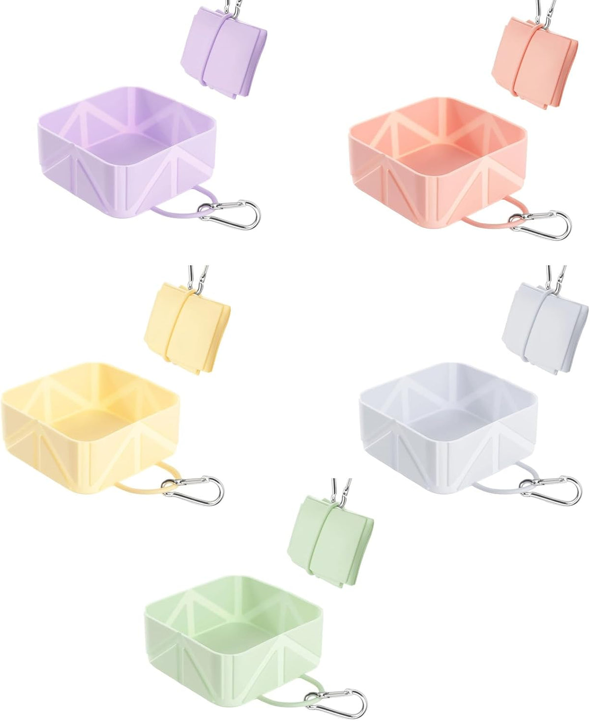 Foldable Dog Food Bowl - Dog Drinking Bowl - Dog Bowl - Travel Bowl - Water Bowl - Food Bowl - Dog Supplies - Hiking - Camping - On the Go - Silicone Bowl - Portable Food Bowl - Dog Accessories - White - 1 Piece