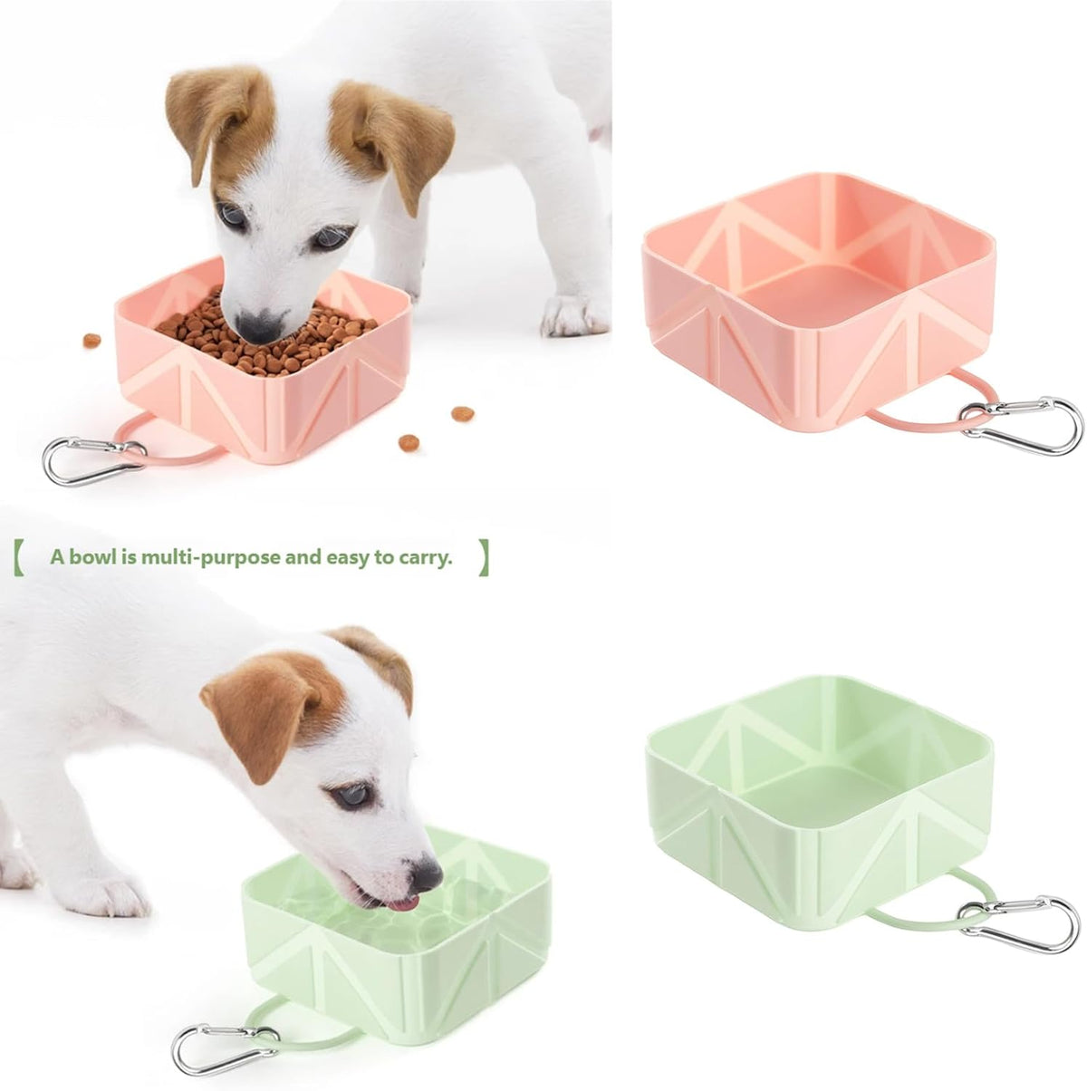 Foldable Dog Food Bowl - Dog Drinking Bowl - Dog Bowl - Travel Bowl - Water Bowl - Food Bowl - Dog Supplies - Hiking - Camping - On the Go - Silicone Bowl - Portable Food Bowl - Dog Accessories - Purple - 1 Piece