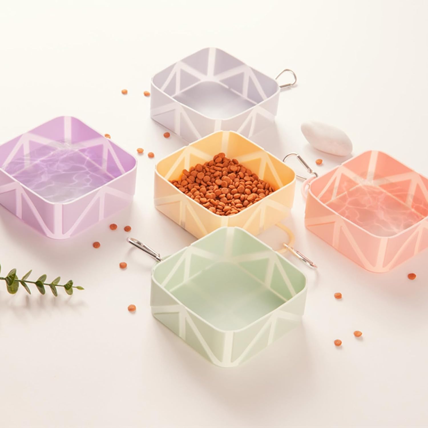 Foldable Dog Food Bowl - Dog Drinking Bowl - Dog Bowl - Travel Bowl - Water Bowl - Food Bowl - Dog Supplies - Hiking - Camping - On the Go - Silicone Bowl - Portable Food Bowl - Dog Accessories - Beige - 1 Piece