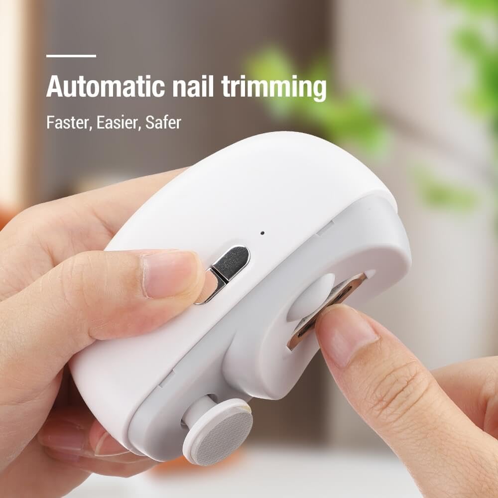 Electric Nail Clipper - Automatic Nail Trimmer - Manicure Set - Nail Care - Electric Nail File - Rechargeable - Nail Scissors - Hand Care - Nail Polishing - Nail Styling - Cordless - Purple - 1 Piece