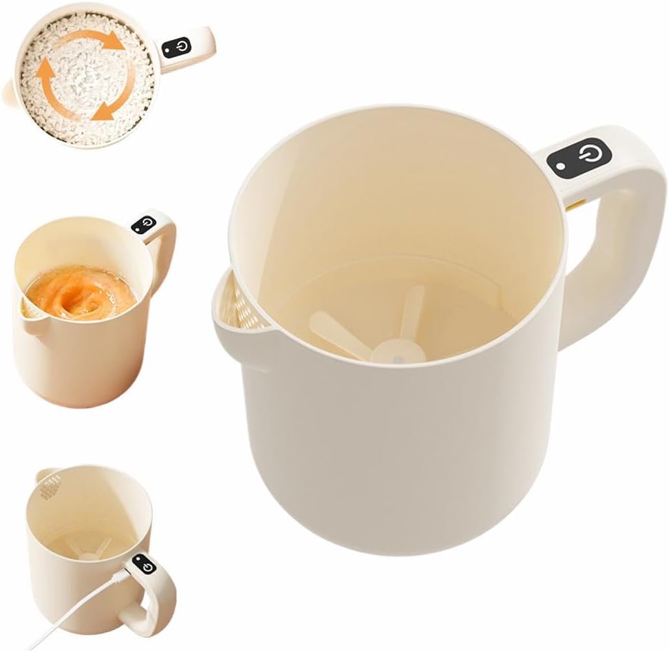 Rice Washer - Electric Egg Beater - Mixing Cup - Automatic Stirrer - Vegetable Washer - Fruit Basket - Colander - Food Processor - Hand Mixer - Cordless - Rechargeable - Kitchen Utensils - Multifunctional - Kitchen Aid - White - 1 Piece