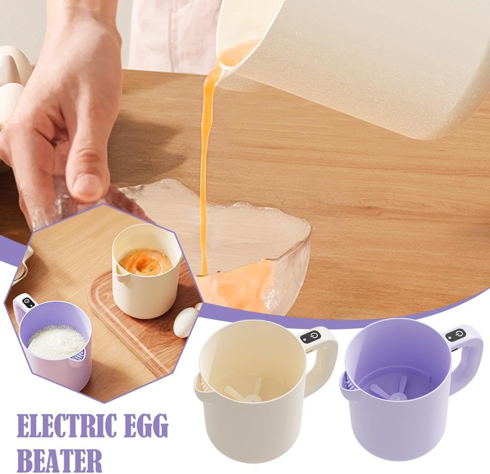 Rice Washer - Electric Egg Beater - Mixing Cup - Automatic Stirrer - Vegetable Washer - Fruit Basket - Colander - Food Processor - Hand Mixer - Cordless - Rechargeable - Kitchen Utensils - Multifunctional - Kitchen Aid - White - 1 Piece