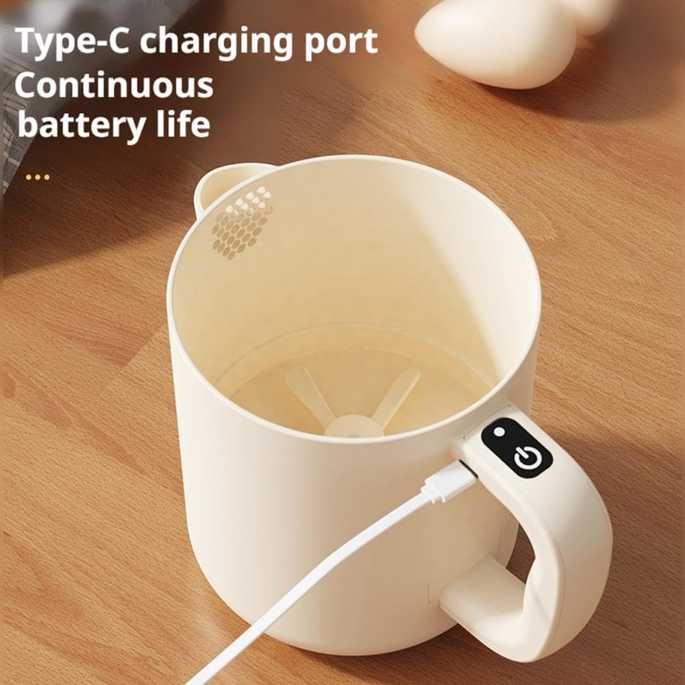 Rice Washer - Electric Egg Beater - Mixing Cup - Automatic Stirrer - Vegetable Washer - Fruit Basket - Colander - Food Processor - Hand Mixer - Cordless - Rechargeable - Kitchen Utensils - Multifunctional - Kitchen Aid - White - 1 Piece