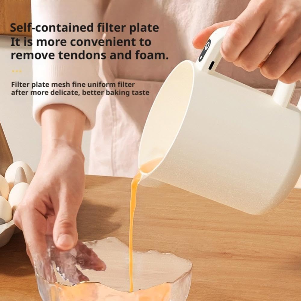 Rice Washer - Electric Egg Beater - Mixing Cup - Automatic Stirrer - Vegetable Washer - Fruit Basket - Colander - Food Processor - Hand Mixer - Cordless - Rechargeable - Kitchen Utensils - Multifunctional - Kitchen Aid - White - 1 Piece