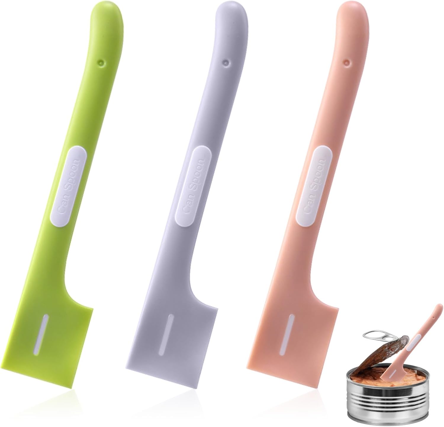 Pot licker - Spatula - Cat food spoon - Dog food spoon - Can opener - Feeding spoon - Silicone spatula - Pet supplies - Pet accessories - Kitchen utensils - Cans - Food scoop - Wet food - Multicolor - Pack of 3