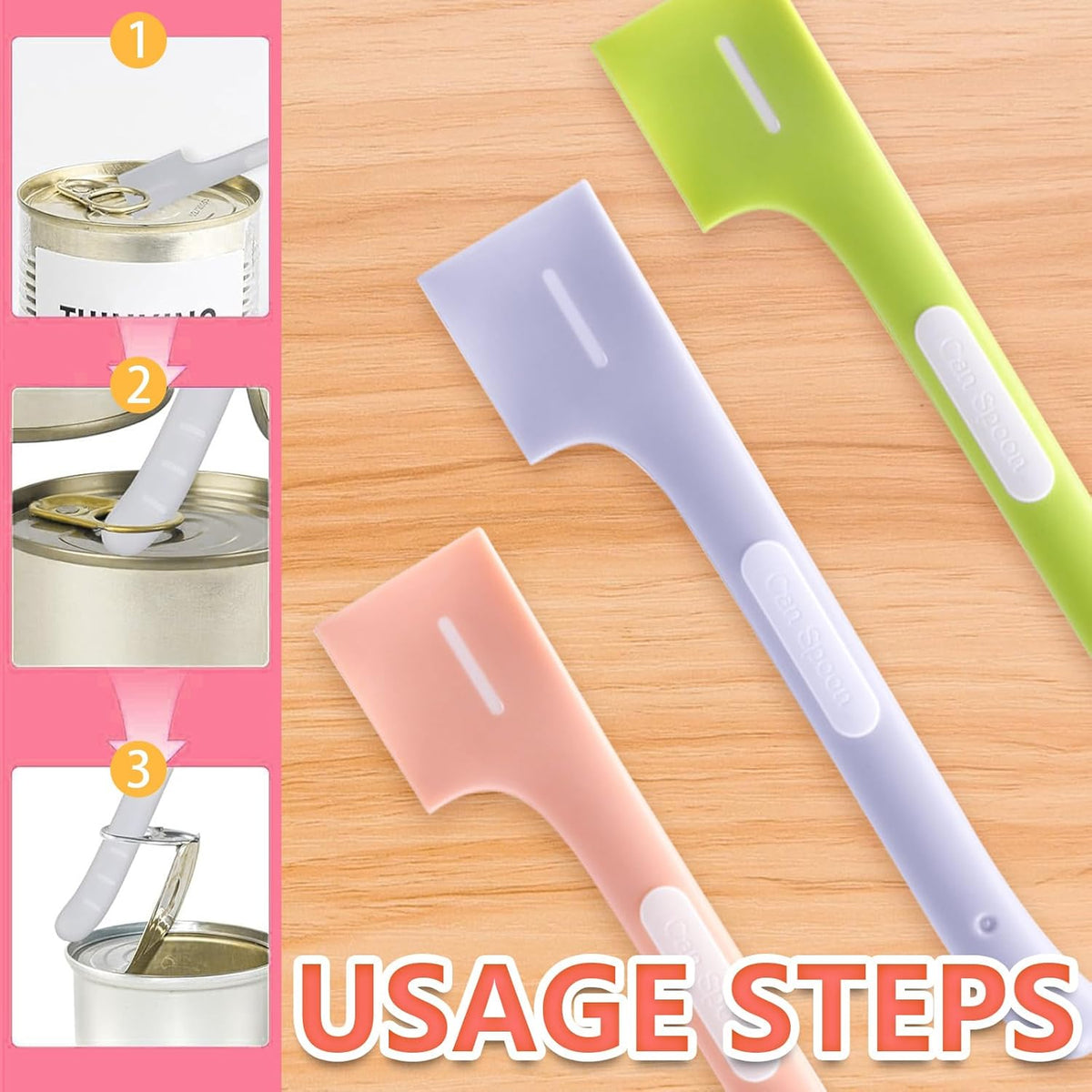 Pot licker - Spatula - Cat food spoon - Dog food spoon - Can opener - Feeding spoon - Silicone spatula - Pet supplies - Pet accessories - Kitchen utensils - Cans - Food scoop - Wet food - Multicolor - Pack of 3