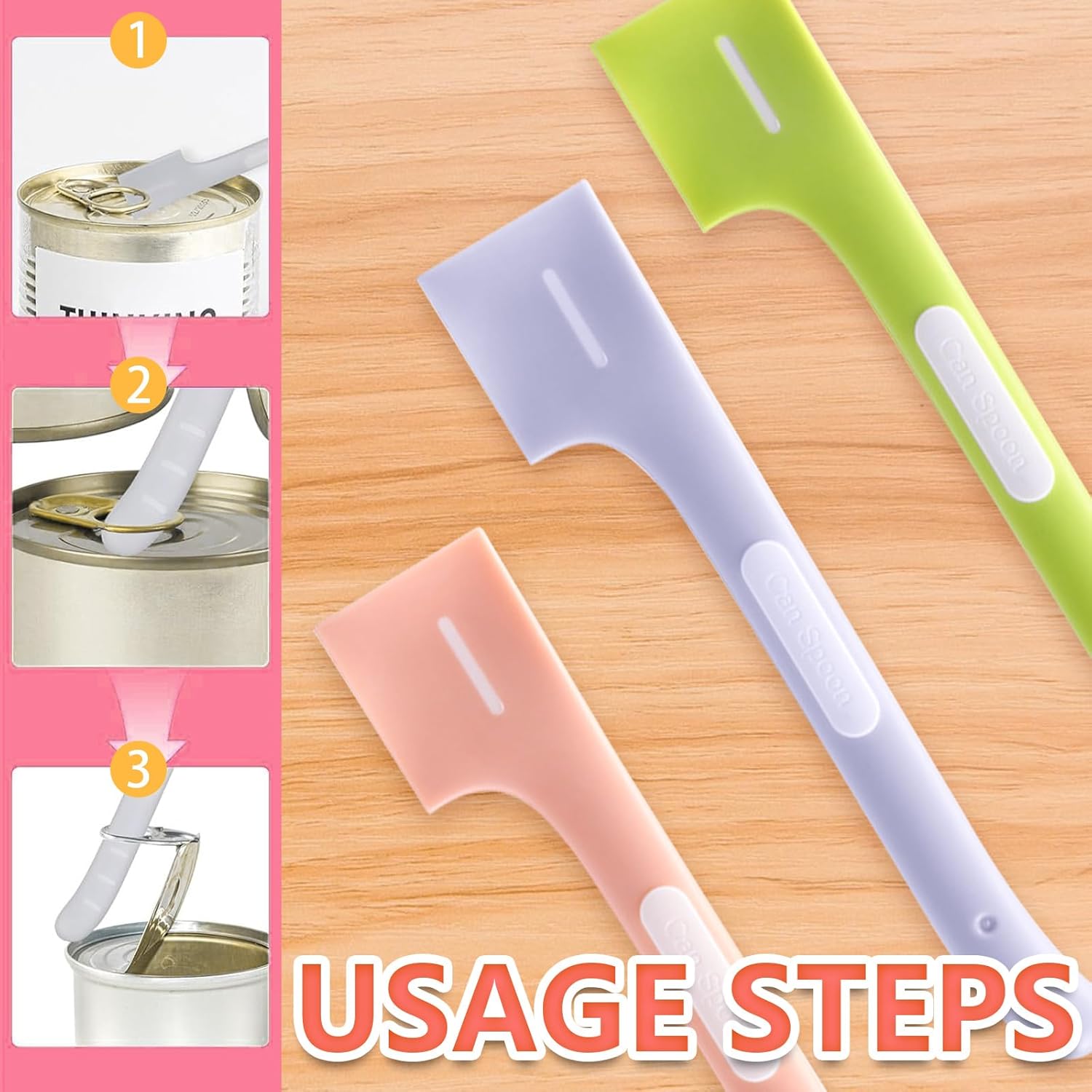 Pot licker - Spatula - Cat food spoon - Dog food spoon - Can opener - Feeding spoon - Silicone spatula - Pet supplies - Pet accessories - Kitchen utensils - Cans - Food scoop - Wet food - Multicolor - Pack of 3