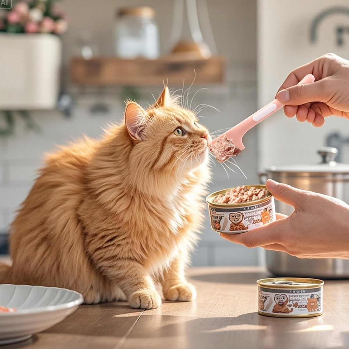 Pot licker - Spatula - Cat food spoon - Dog food spoon - Can opener - Feeding spoon - Silicone spatula - Pet supplies - Pet accessories - Kitchen utensils - Cans - Food scoop - Wet food - Multicolor - Pack of 3