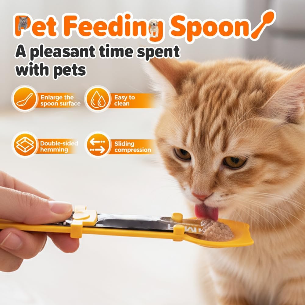 Cat Food Spoon - Cat Treats - Lick Snack - Liquid Snack - Feeding Spoon - Pet Supplies - Pet Accessories - Food Scoop - Treats - Dispenser - Food Bowl Accessories - Dog Food - Snack Holder - Multicolor - 4 pieces