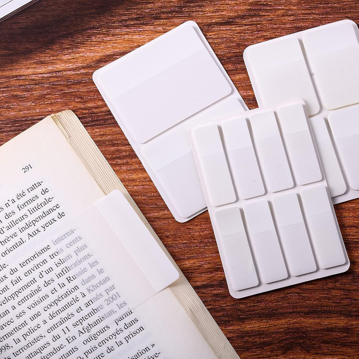 Sticky notes - Page markers - Index tabs - Sticky notes - Bookmarks - Transparent - Tabs - Office supplies - School supplies - Study - Writable - Notebooks - Agenda refill - White - 12 pieces