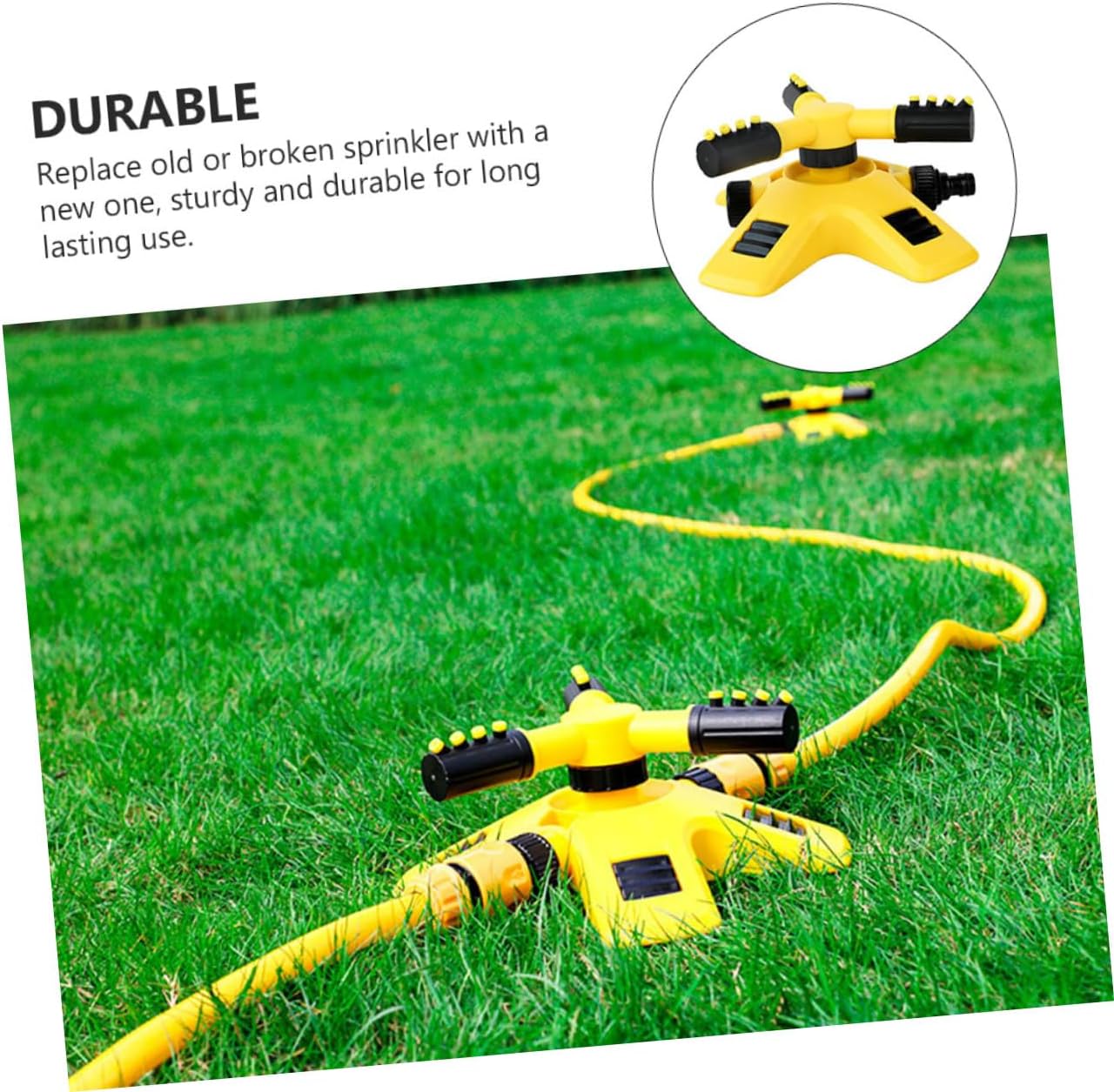 Garden Sprinkler - Lawn Sprinkler - Water Sprinkler - Garden Irrigation - Garden Sprinkler - Circular Sprinkler - Automatic Watering System - 360 Degree Rotation - Irrigation System - Garden Irrigation - Yellow and Black - 1 Piece