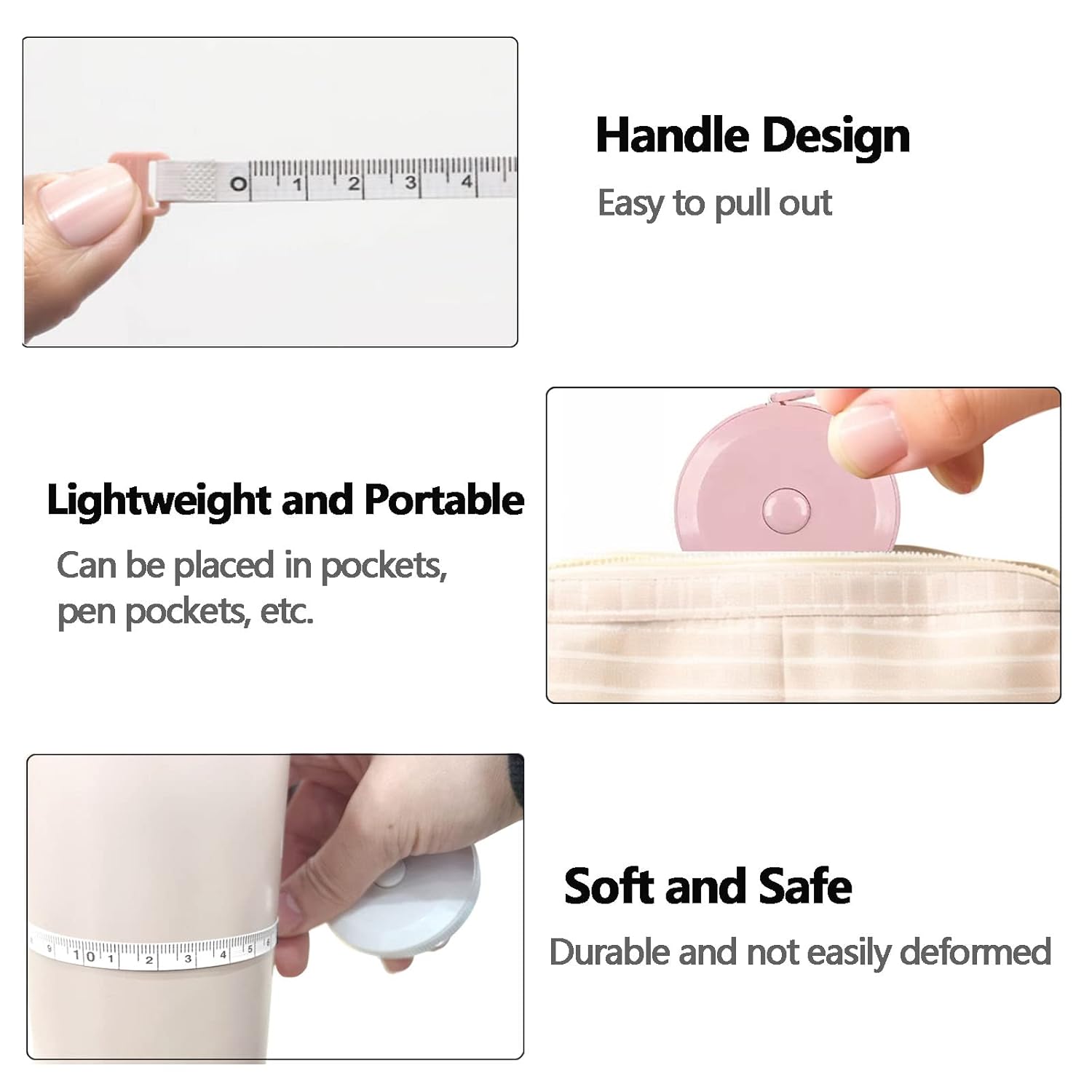 Measuring Tape - Tailor's Tape - Tape Measure - Centimeter - Body Measurement - Sewing Accessories - Roll-up - Sewing Kits - Waist Measurement - Flexible - Centimeter Tape - Sewing Supplies - 150 cm - Hobby - Multicolor - Pack of 4