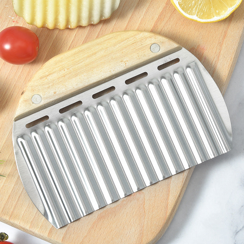 Dough Scraper - Dough Cutter - Ribbed Knife - Dough Cutter - Baking Utensils - Potato Cutter - Golf Knife - Baker's Knife - Pizza Cutter - Dough Knife - Kitchen Aid - Baking Utensils - Vegetable Cutter - Pizza Knife - Silver and Wood - 3 Pieces