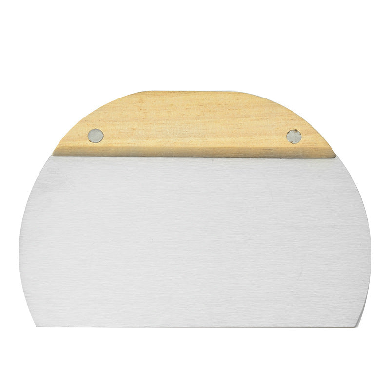 Dough Scraper - Dough Cutter - Ribbed Knife - Dough Cutter - Baking Utensils - Potato Cutter - Golf Knife - Baker's Knife - Pizza Cutter - Dough Knife - Kitchen Aid - Baking Utensils - Vegetable Cutter - Pizza Knife - Silver and Wood - 3 Pieces