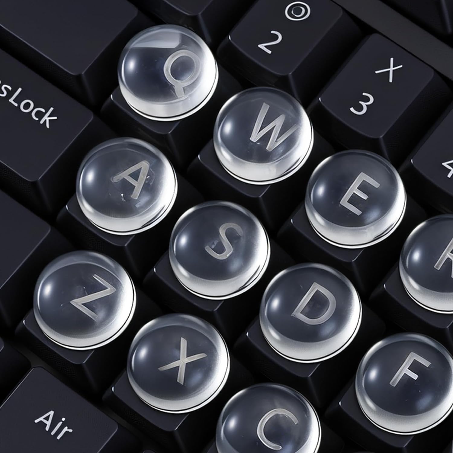 Keyboard Stickers - Typing with Long Nails - 3D Silicone Keycaps - Laptop Accessories - Nail Protectors - Tactile Marking - Keyboard Protection - Anti-Slip Keys - Typewriter Effect - Universal Round Buttons - High Transparency - 72 Pieces