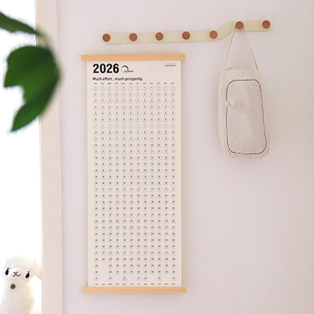 Calendar 2026 - Yearly Calendar - Wall Calendar - Family Planner - Yearly Planner - Wall Decoration - Planner - Organizer - Canvas Poster - School Calendar - Birthday Calendar - Home Accessories - Office - Interior - White - 1 Piece