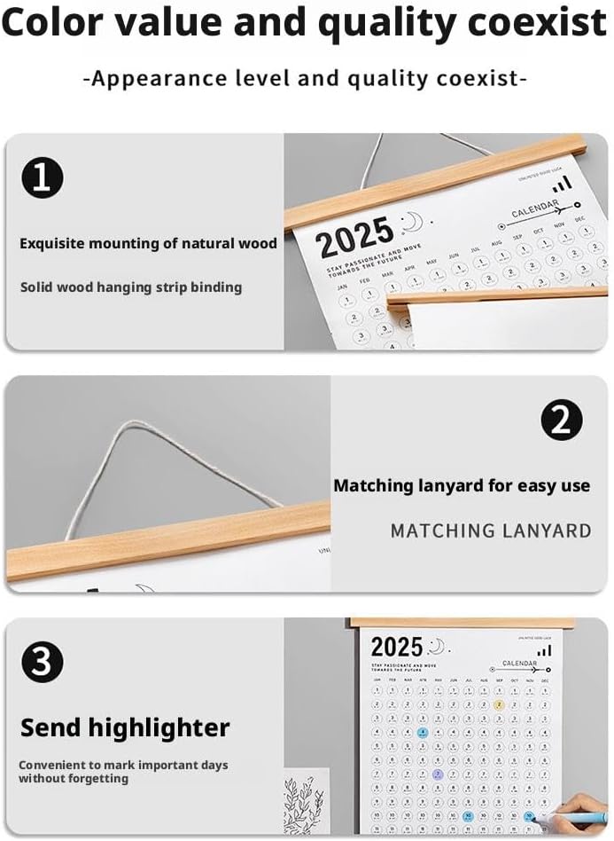 Calendar 2026 - Yearly Calendar - Wall Calendar - Family Planner - Yearly Planner - Wall Decoration - Planner - Organizer - Canvas Poster - School Calendar - Birthday Calendar - Home Accessories - Office - Interior - White - 1 Piece