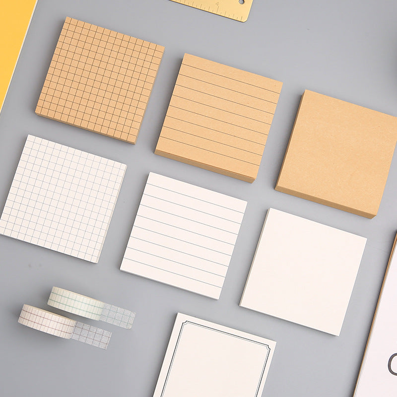 Sticky notes - Memo pad - Notepads - Bullet journal accessories - School supplies - Office supplies - Kraft paper - Notepads - Aesthetic stationery - Scrapbook paper - Sticky notes - Planner - Brown and White - 1 Piece