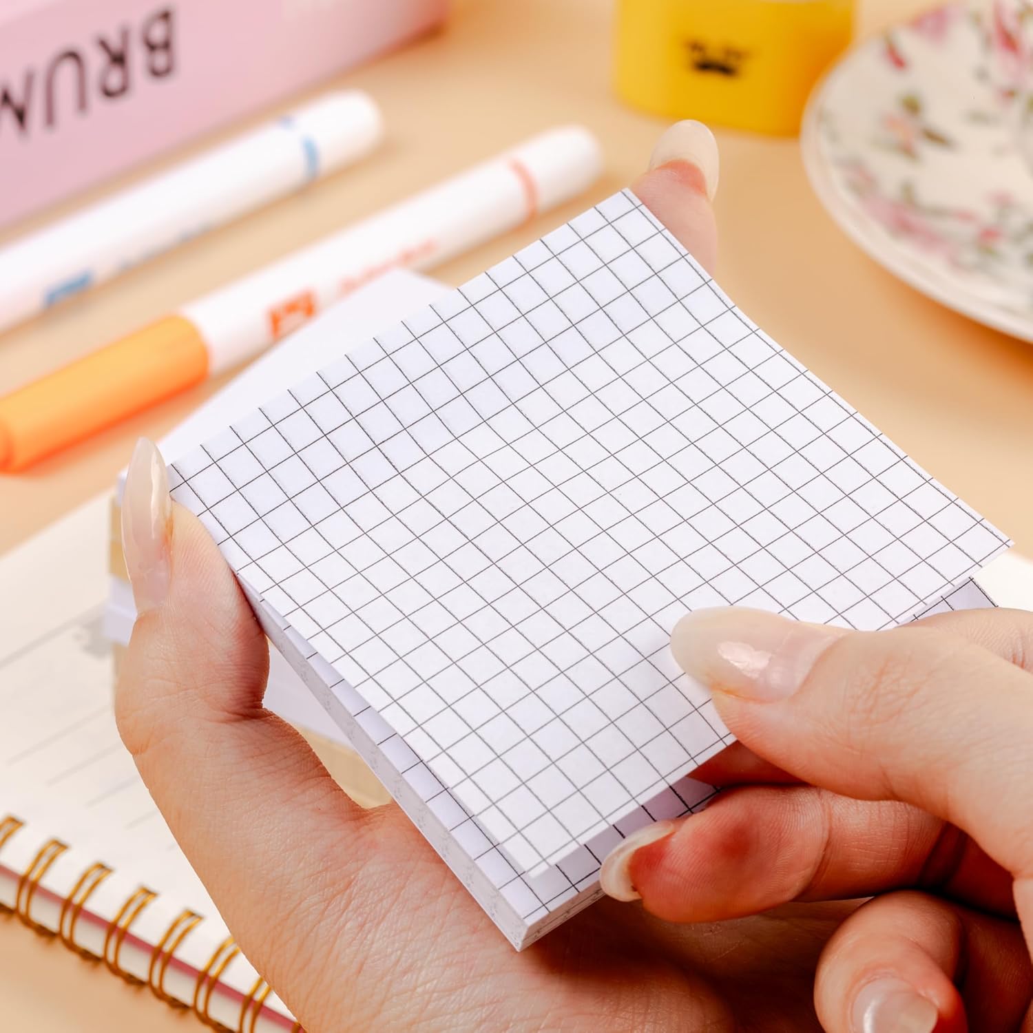 Sticky notes - Memo pad - Notepads - Bullet journal accessories - School supplies - Office supplies - Kraft paper - Notepads - Aesthetic stationery - Scrapbook paper - Sticky notes - Planner - Brown and White - 1 Piece