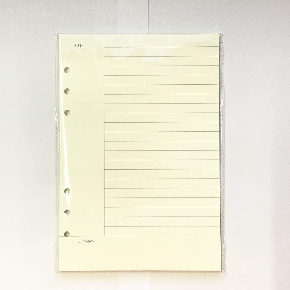 Notebook Refill A5 - Ring Binder Paper 6 Holes - Agenda Refill - Bullet Journal Paper - Refillable Notepad - Writing Paper - Planner Inserts - Office Supplies - School Supplies - Summary Making -Cornell Method - White - 5 Pieces