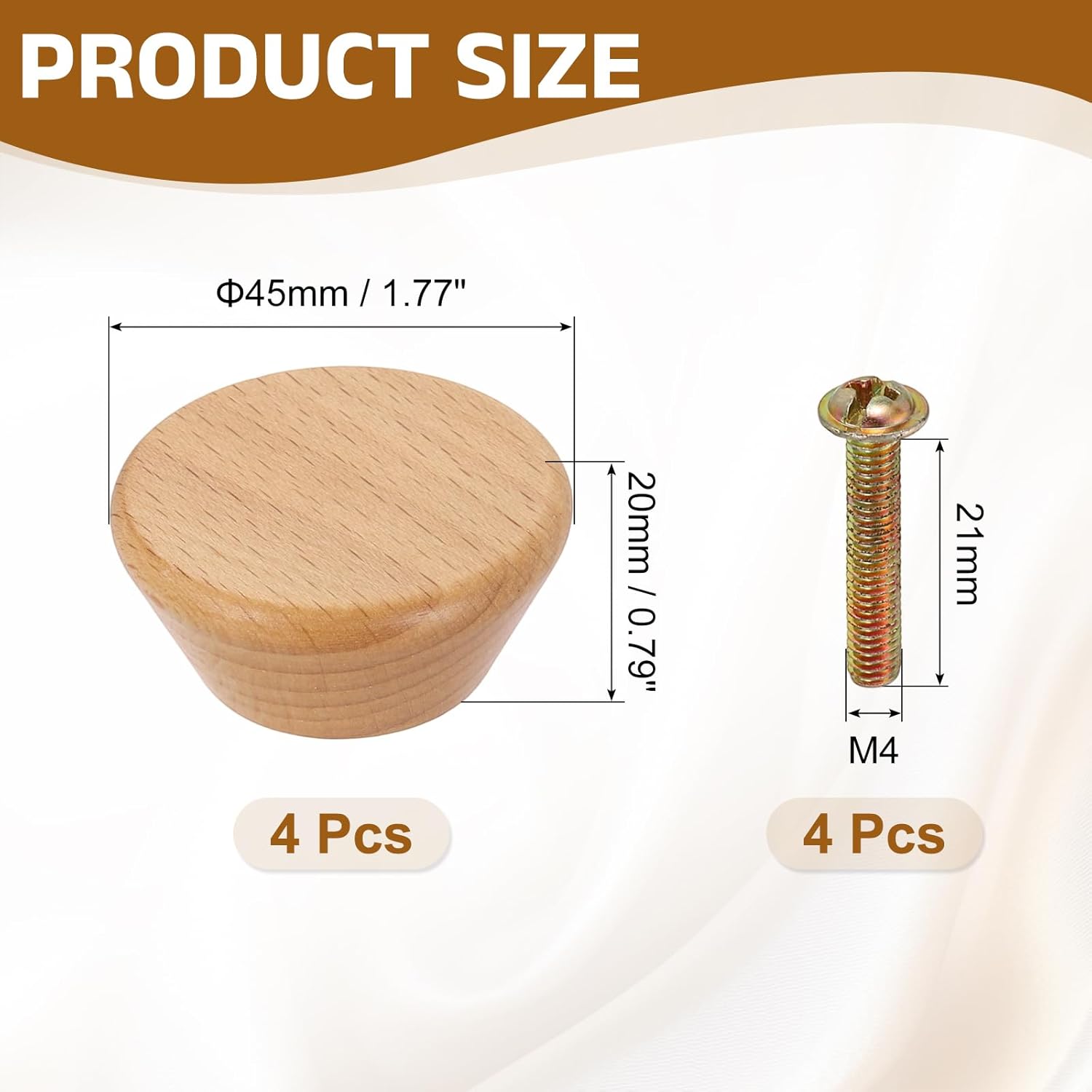 Furniture knobs - Drawer knobs - Cabinet knobs - Furniture handles - Kitchen handles - Door handles - Cabinet handles - Furniture fittings - Kitchen fittings - Handles - Beech wood - Wood - Wooden - Scandinavian - Round - Design - Natural - Beech - Set of