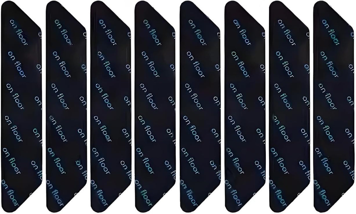 Carpet stoppers - Anti-slip mat - Rug grippers - Rug stopper - Anti-slip stickers - Rug fixer - Sofa cover stopper - Carpet undermat - Stair mat stopper - Self-adhesive - XL Grippers - Black - 8 Pieces