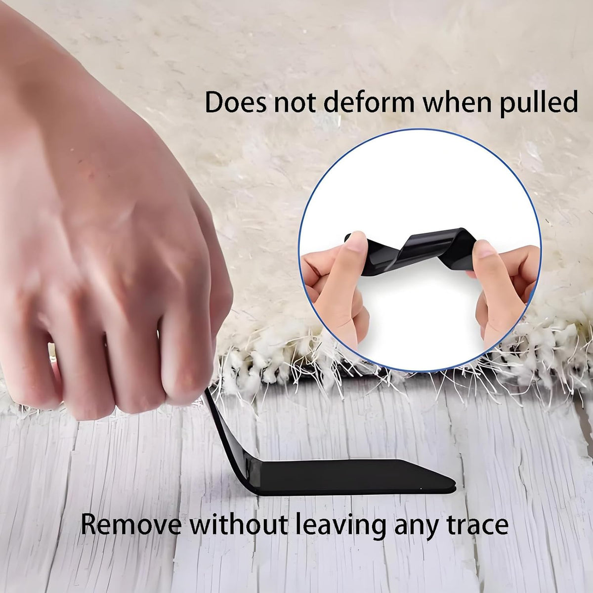 Carpet stoppers - Anti-slip mat - Rug grippers - Rug stopper - Anti-slip stickers - Rug fixer - Sofa cover stopper - Carpet undermat - Stair mat stopper - Self-adhesive - XL Grippers - Black - 8 Pieces