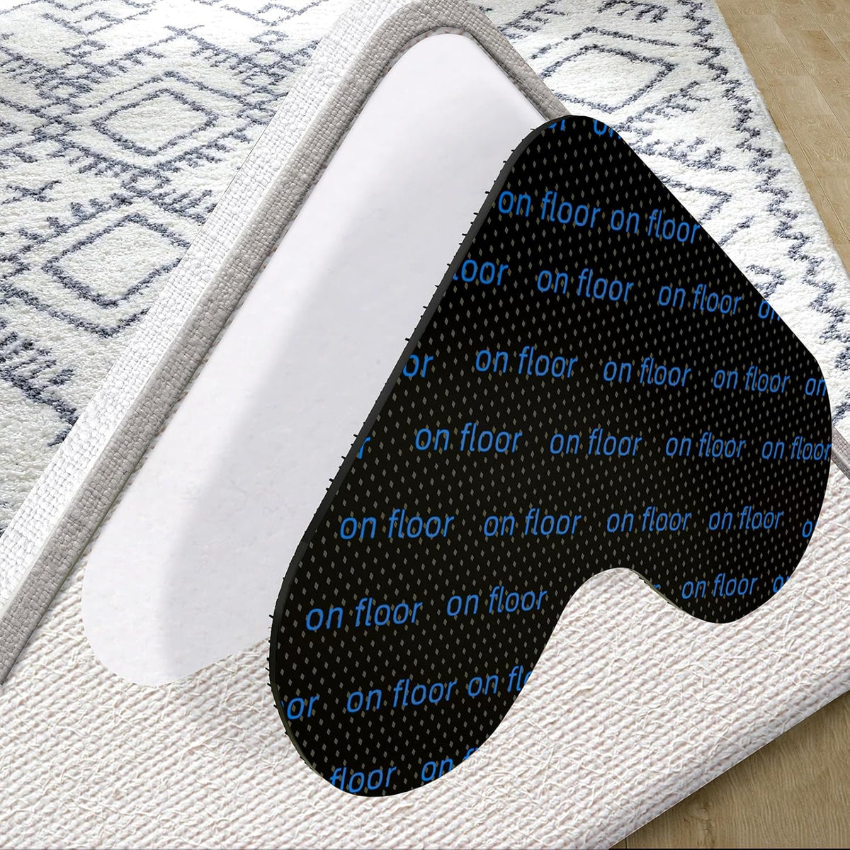 Carpet stoppers - Anti-slip mat - Rug grippers - Rug stopper - Anti-slip stickers - Rug fixer - Sofa cover stopper - Carpet undermat - Decorative grippers - Sofa gripper - Black - 4 Pieces